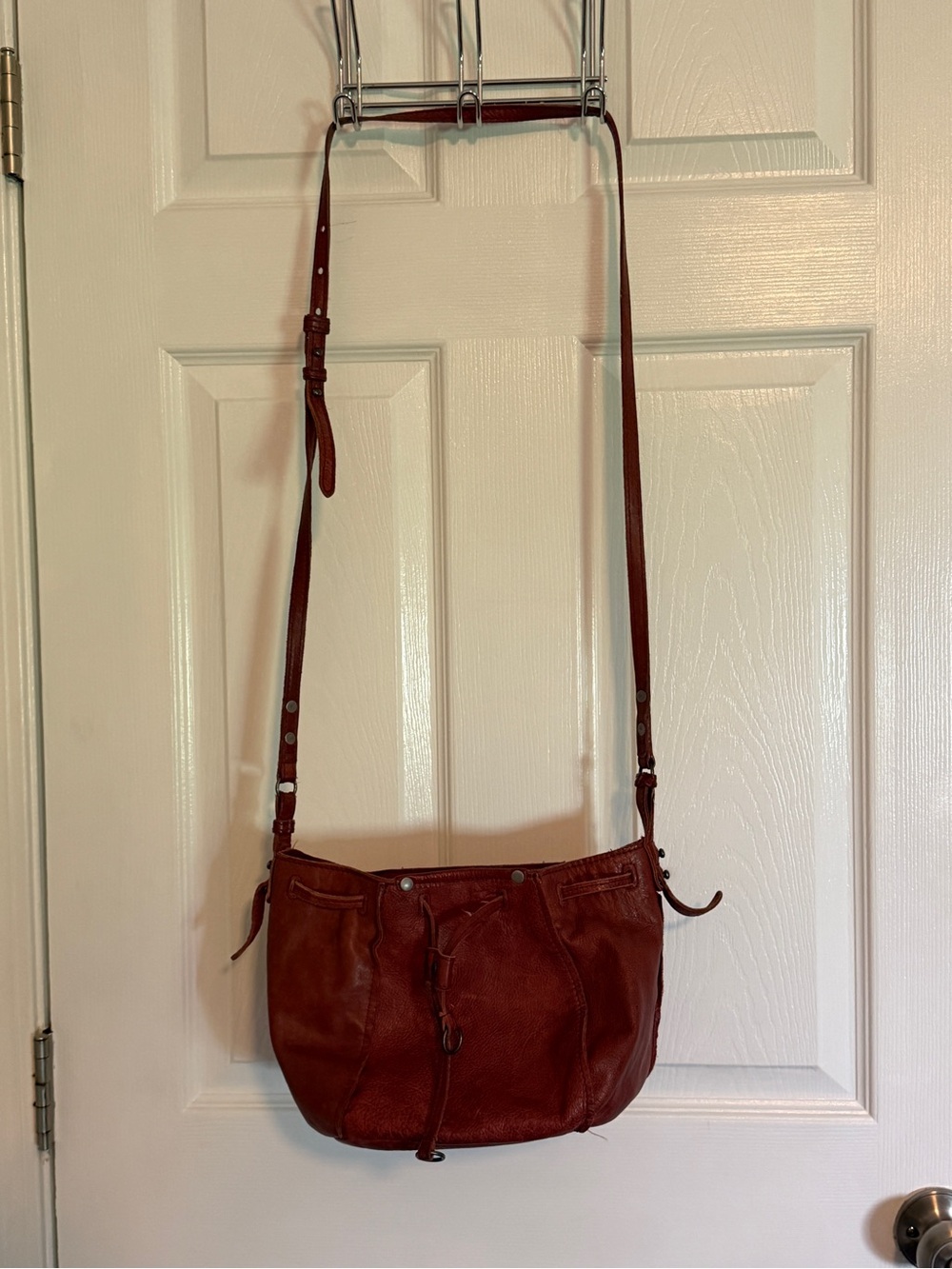 HOBO Brick Red Leather Crossbody Bag